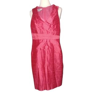 - kay unger dress 2 Midi Sleeveless Red Silk Formal occasion party date ni…